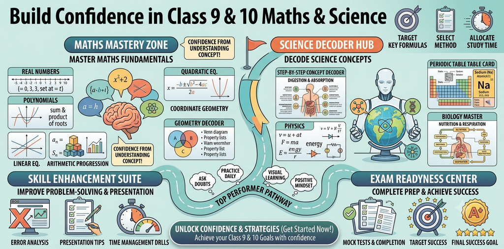 Build Confidence in Class 9 & 10 Maths & Science.
